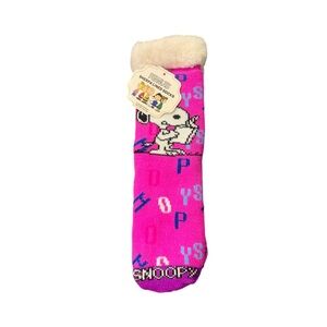 Peanuts NEW Snoopy Sherpa Lined Socks One Size Fits Most Soft Warm Non Skip